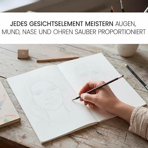 SimplePaper Portraits zeichnen lernen: Gesichter zeichnen - realistisches Portrait kreieren – Zeichenbuch mit Schritt für Schritt Anleitung thumbnail 6