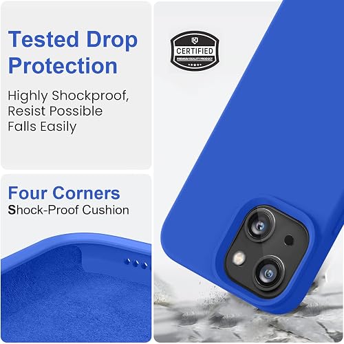 Vooii Compatible with iPhone 14 Case, [Anti-Scratch Microfiber Lining] [Soft Touch Premium Liquid Silicone], Ultra Slim Shockproof Protective Phone Case for iPhone 14 - Klein Blue thumbnail 4