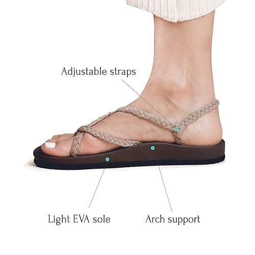 Plaka Lagoon Arch Support Sandals for Women - Comfort Collection, Strappy Braided & Water-Resistant Design - Ideal for Walking, Beach & Summer Use - High-Quality Patented Sole thumbnail 4