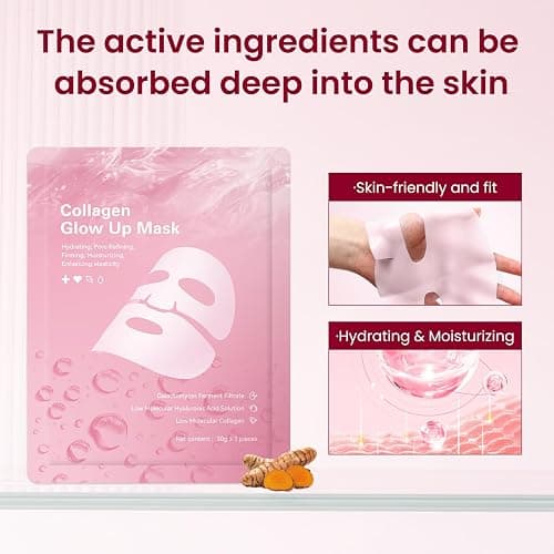 QuasBio Collagen Face Mask Overnight,Collagen Face Mask 2.0,Bio-Collagen Real Deep Mask,Glow up Firm Skin Deep Hydrating Masks for Wrinkle Reduction and Pore Minimization-Like Glass Skin(2Box,8 pc) thumbnail 5