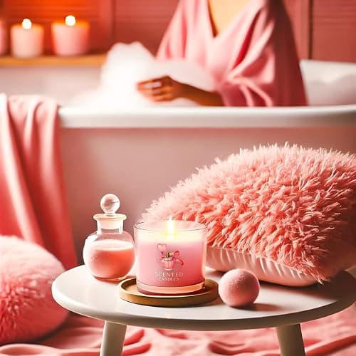 CHILLFLAME Scented Candles, Scented Candle Gift Set for Stress Relief, 3 Votive Candles for Women and Men, Birthday Candle Gifts for Women, Christmas Candles for Women (Pink + Purple + White, 7 oz) thumbnail 5