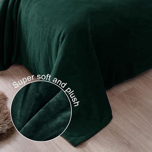 Exclusivo Mezcla Fleece Throw XL Blanket for Couch, Sofa, Super Soft and Warm Forest Green Blankets, All Season, Cozy, Plush, Lightweight, 50x70 Inches thumbnail 6