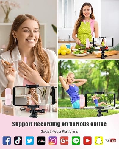 Wireless Lavalier Microphone for Android/iPhone/Computer/Laptop, Wireless Mic for iPhone 13 14 15 16 17 with Noise Reduction Chip, Mini Microphone for Recording Podcast YouTube, TikTok(2 Pack) thumbnail 7
