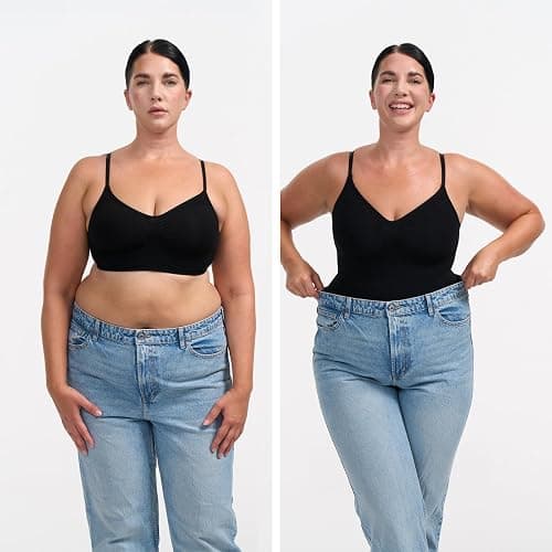creamy fabrics Damen Figurformender Shapewear Bodysuit mit String-Rückenteil – Nahtloser Body für unsichtbaren Sitz – Starke Kompression Bauch & Taille – Verstellbare Träger thumbnail 5