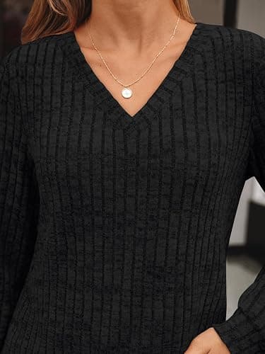 AUTOMET Womens V Neck Long Sleeve Shirt Fall Fashion Tops Tunic Dressy Casual Sweater Clothes Cute Trendy Work Outfits 2025 thumbnail 6