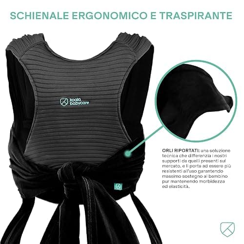 Koala Babycare Fascia neonato porta bebè - Cuddle Band 2.0 Ancora più Resistente – Fascia per neonati in cotone organico testata fino a 15 kg - Facilmente Regolabile e Unisex thumbnail 2