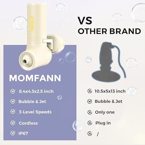 MOMFANN Bath Jet Spa, Cordless Portable Bathtub Accessories with 3-Level Adjustable Speed, Bubble Maker/Bath Jet Mode, Bathtub Jets for Home Spa, Relaxing (Yellow) thumbnail 6