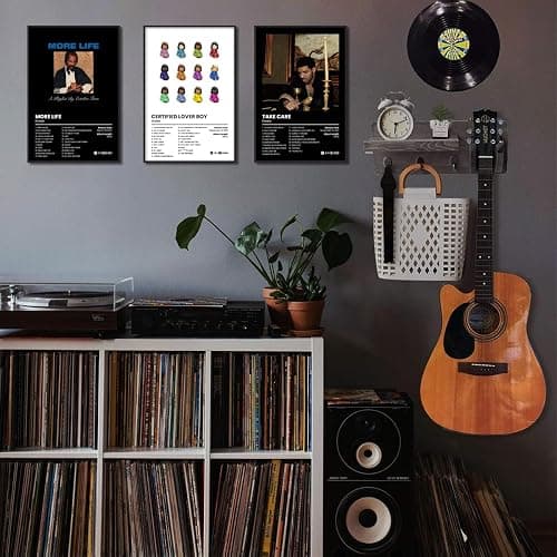 Anslivle Drake Album Cover Poster, Framed 3-Piece Drake Music Posters, Hip Hop Poster, HypeBeast Album Print 12x16in thumbnail 5