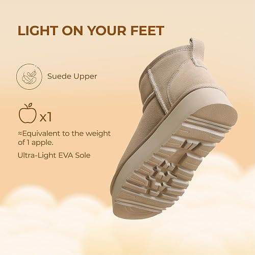 DREAM PAIRS Women's Platform Winter Snow Boots Genuine Suede, Water Resistant Mini Ankle Boots Stable Lightweight Booties Anti-Slip with Memory Foam Outdoor Fuzzy thumbnail 7
