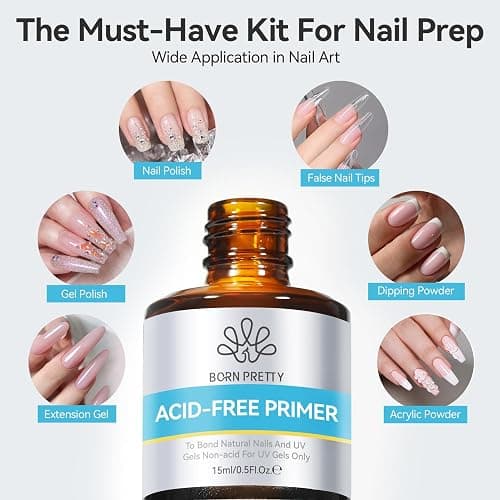 BORN PRETTY 15ml Nail Prep Dehydrate & Bond Nail-Primer Set,Natural Acid-Free Formula for Acrylic & Gel Polish,Superior Adhesion with Fast-Dry Gift Box Professional Salons Set thumbnail 6