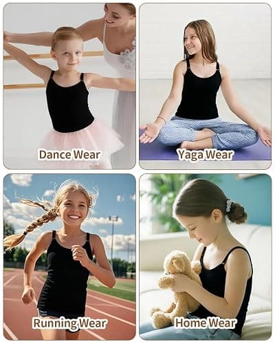 iMuchic Camisole Tank Tops for Girls, Stretch Undershirts Comfortable Camis with Clear Straps and Silicone Cover thumbnail 5