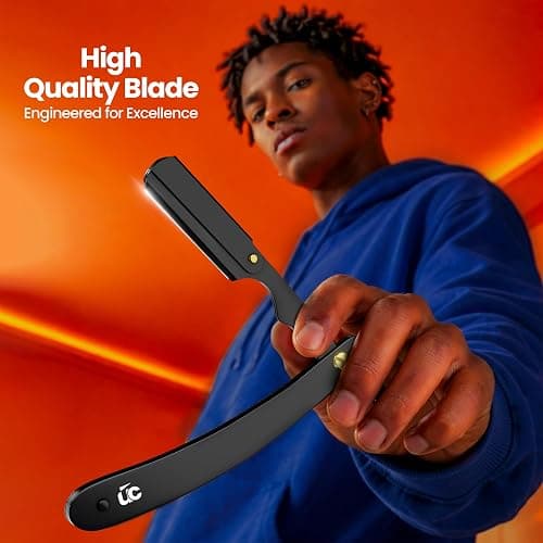 Utopia Care Barber Straight Razor for Men- 100pc Blades Straight Edge Razor | Professional Beard Grooming; Gifts For Men; Stocking Stuffers for Men thumbnail 7