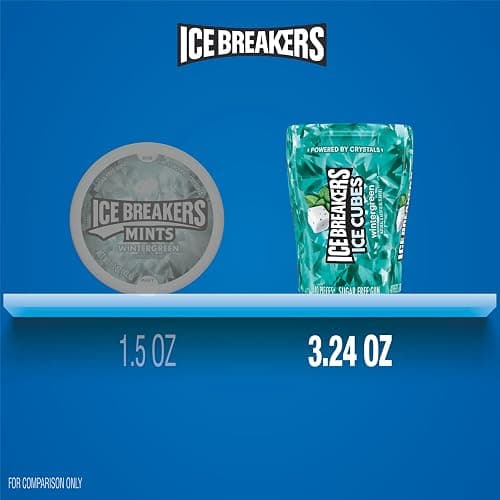 ICE BREAKERS Ice Cubes Wintergreen Flavored Sugar Free Chewing Gum Bottles, 3.24 oz (6 Count, 40 Pieces) thumbnail 4