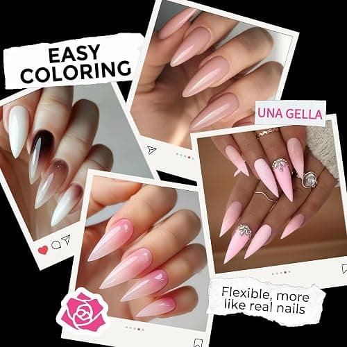 UNA GELLA Long Stiletto Gel Nail Tips: 216pcs Halloween Stiletto Almond Fake Nails Pre-Shape Long Almond Press Ons for Full Cover Acrylic French False Nails for Nail Extension DIY Salon 12 Sizes thumbnail 4