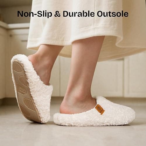 EverFoams Women's Fuzzy Slip-on Slippers Soft Comfy Memory Foam Indoor House Shoes thumbnail 6