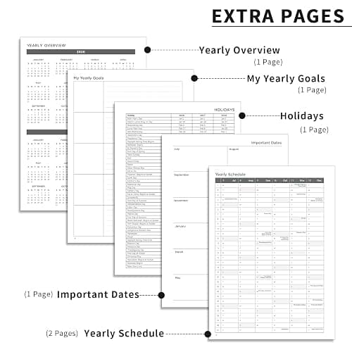 AHGXG Academic Planner 2026-2027, July 2026 - June 2027, 8.5" x 11" | Weekly and Monthly, Calendar, Agenda for Women, Teacher, Student, School, 12-Month Tabs (Black) thumbnail 6