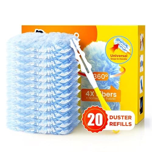 Heavy Duty Duster Refills for Swiffer Duster, 20 Count Duster Refills with 1 Handle, Multisurface 360° Dusters with 4X Microfibers, Unscented Disposable Dusters for Cleaning - Image 1
