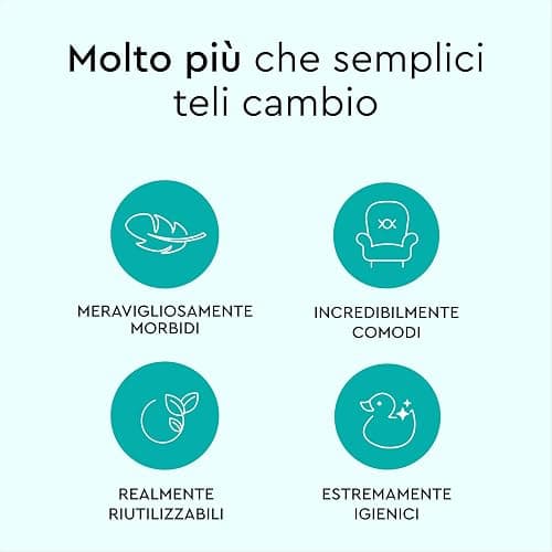 Teli cambio LILLYDOO – 60 x 60 cm, confezione da 50 pezzi (5x10 pezzi), super morbidi, senza profumi e lozioni, ideali per pelli sensibili, dermatologicamente testati thumbnail 4