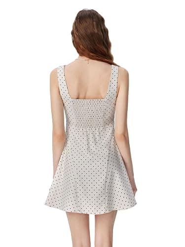 CIDER Womens Polka Dot Going Out Dress Cute Summer Date Night Square Neck Sleeveless Mini Dress thumbnail 7