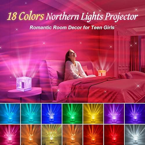 Christmas Gifts for Teens Northern Lights Projector,18 Color Gifts for Teen Boys Gifts for Teenage Girls,Remote Galaxy Projector for Bedroom Night Light for Kids Galaxy Light,Cute Room Decor Aesthetic thumbnail 2