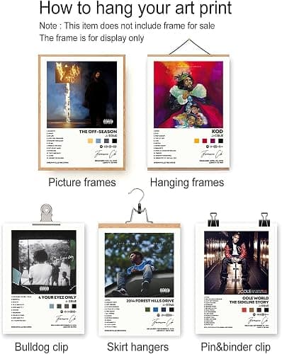 J Poster COLE Album Cover Signed Limited Posters Print Rapper Music Posters Canvas Wall Art Room Aesthetic Set of 6 for Teen and Girls Dorm Decor 8x10 inch Unframed thumbnail 6