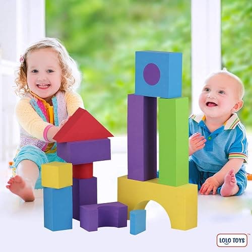 LOLO TOYS Large Building Foam Blocks for Toddlers – Giant Jumbo Big Building Blocks (30 Pieces) thumbnail 8