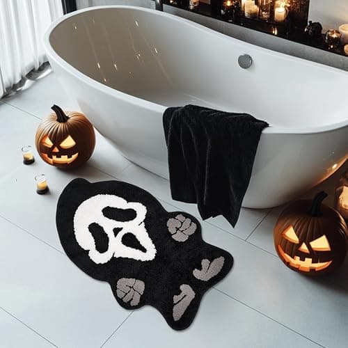 GAGEC Halloween Rug Ghost Bathroom Rugs Spooky Decorative Bath Doormat Entrance Rug Tub Home Living Room Bath Mat Floor Door Mat Decoration Indoor Outdoor 18 x 31 Inch thumbnail 3
