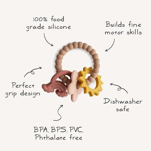 mushie Silicone Nature Teething Ring Toy thumbnail 9
