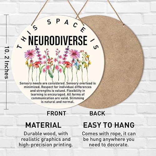 Muktoujaumai Mental Health Wall Decor, Autism Awareness Hanging Sign Decor Wall Decorations Sign for Therapy Office, Home, Counseling Room, Gift for Autism Family Mom Therapist Psychologist - Y3 thumbnail 2
