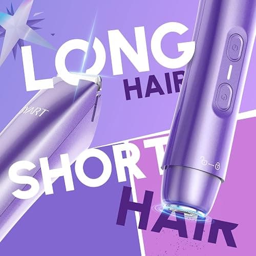 Bikini Trimmer for Women Dual Head – IPX7 Waterproof & Painless Electric Razor for Pubic Hair, Face, Legs, Underarms – Portable Cordless Shaver with Fast Charging, Teen Girl Gifts Trendy Stuff, Purple thumbnail 7