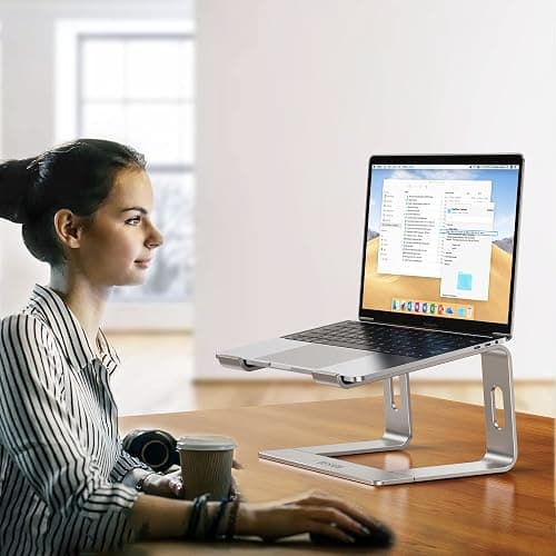 BESIGN LS03 Aluminum Laptop Stand, Ergonomic Detachable Computer Stand, Notebook Riser Compatible with Air, Pro, Dell, HP, Lenovo More 10-15.6" Laptops, Silver thumbnail 7