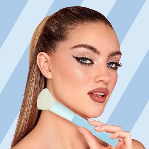 LULUCOLORS 18-Piece Light Blue Professional Makeup Brush Set – Translucent Rubberized Handles, Soft Synthetic Bristles for Face & Eye Makeup – Includes Travel Bag & Sponges,Complete Brush Collection thumbnail 5