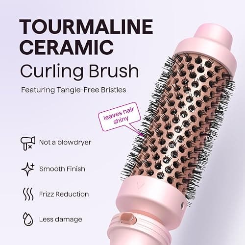 Wavytalk 5 in 1 Curling Iron,Curling Wand Set with Curling Brush and 4 Interchangeable Ceramic Curling Wand(0.5”-1.25”),Instant Heat Up,Include Heat Protective Glove & 2 Clips (Pink) thumbnail 4