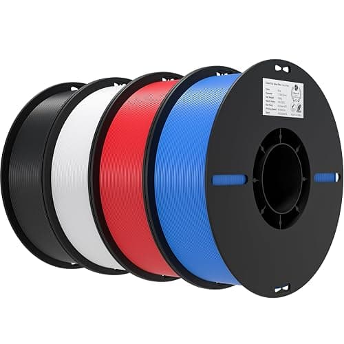 Creality 3D Printer Filament 1.75mm 4KG, PLA Filament Bulk +/- 0.02mm, 4 Pack 1kg Spool(2.2lbs) 3D Printing Filament Fits for Most FDM 3D Printers, Black White Blue Red - Image 1