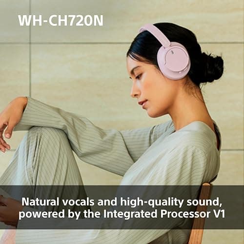 Sony WH-CH720N Wireless Bluetooth Noise Cancelling Over-Ear Headphones, Sound, Ambient Sound Mode, Lightweight Design, up to 50 hr battery life, iOS & Android - Pink thumbnail 4