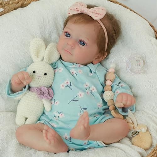 SCOM Lifelike Reborn Baby Dolls Girl - Felicia, 17-Inch Realistic-Newborn Baby Dolls with Weighted Soft Cloth Body, Real Life Cute Reborn Dolls with Gift Box for Kids Age 3+ thumbnail 5