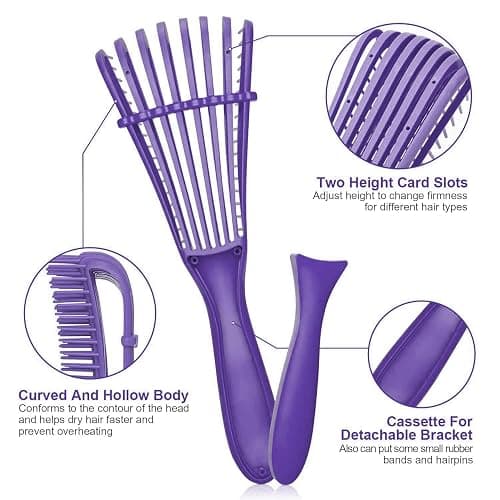 Detangling Brush for Curly Hair, Hair Detangler, Octopus Comb for Afro America Textured 3a to 4c Kinky Wavy/Wet/Dry/Long Thick Curly Hair Exfoliating Scalp for Beautiful and Shiny Curls (Purple) thumbnail 2
