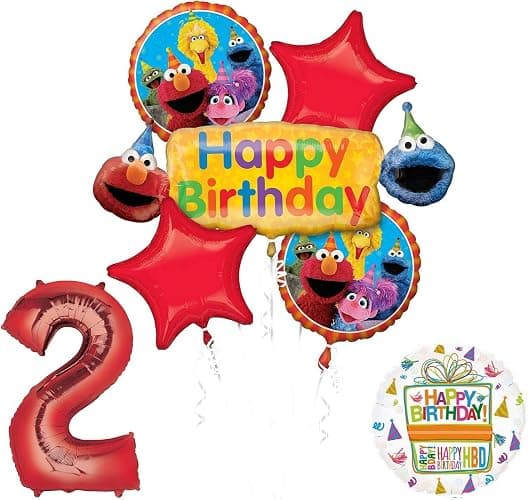 Anagram Elmo and Friends 2nd Birthday Supplies Decorations Balloon kit - Image 1