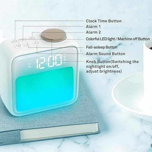 Alarm Clock Light, AIRIVO Alarm Clock for Bedrooms, 6 Scenes Simulation & 6 Soothing Sounds Wake Up Light, Dual Alarms & Snooze, for Heavy Sleepers Sleep Aid thumbnail 7