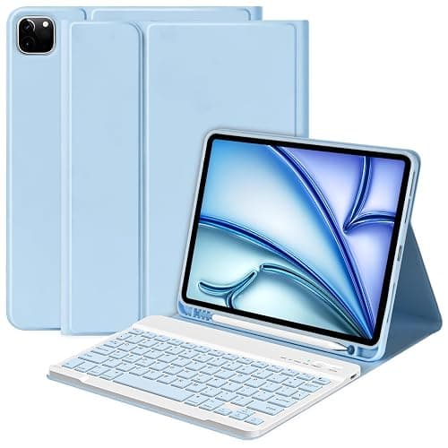 CC Store for iPad Pro 11 inch Case with Keyboard(4th /3rd /2nd /1st Gen),Keyboard for New iPad Air 11 inch (M2/M3),Air 5th/4th Gen Case with Detachable Bluetooth Key-Board and Pencil Holder (Blue) - Image 1