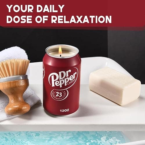 Doctor Pepper Candle - Smells Like The Real Soda - Cute Candles for Cool Gifts - Funny Candles for Any Occasion - Cute Things for Aesthetic Room Decor - Cool Candle for Cool Things thumbnail 4