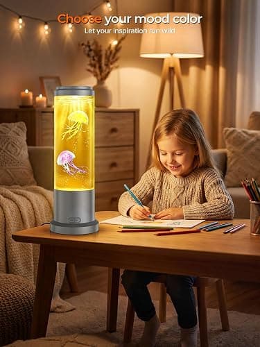 Bodami Jellyfish Lamp,16 Color Mood Night Light, Whisper-Quiet Sensory Aquarium Light, Dual Power Mode Decorative Night Lamp with Remote Control & Timer Suitable for Home Office Decoration and Gifts thumbnail 3