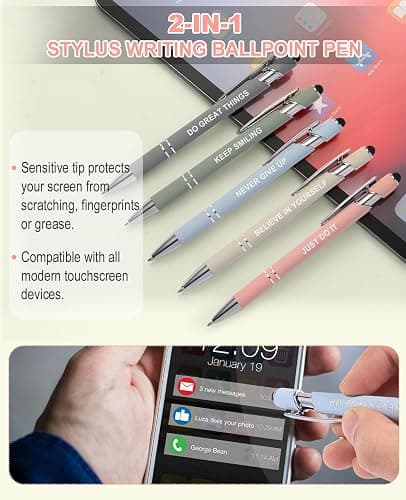 56 PCS Aesthetic School Supplies with Pencil Case, 5 Inspirational Ballpoint Pens, 12 Pastel Highlighters, 5 Black Ink Gel Pens, 6 Mechanical Pencils 0.5-0.7mm Preppy School Supplies Xmas Gift(Green) thumbnail 3