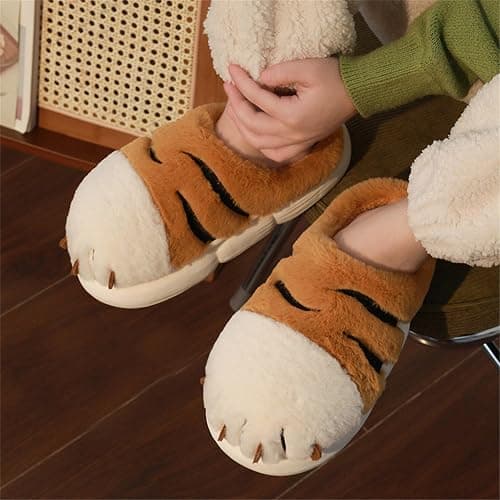 YILANLAN Women's Cute Pig Animal Cow Winter Warm Soft Plush Home Cotton Slippers thumbnail 2