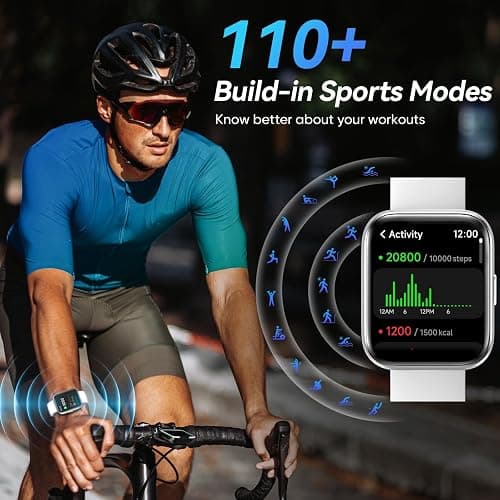 Fitpolo Smart Watches for Men/Women, 1.8'' Alexa Built-in Fitness Tracker Watch with Bluetooth Calls, IP68 Waterproof, Heart Rate/Sleep/SpO2/Stress Monitor, 110 Sport Modes for Android & iPhone thumbnail 6
