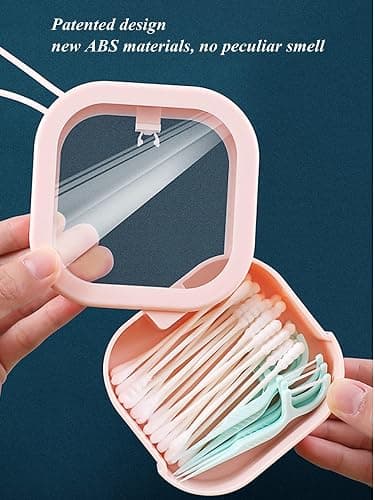 REVAXUP 2pcs Hair Tie Organizer Boxes,Small Portable Holder Can Be Stackable Or Hung On The Wall,Best for Ties Storage or Small Items on Desktop, Pink&White thumbnail 5