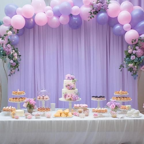 10x10ft Purple Tulle Backdrop Curtain for Parites, Sheer Backdrop Curtains for Wedding Baby Shower Birthday Party Photo Shoot Decorations thumbnail 7