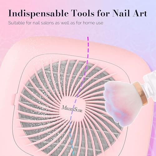 MelodySusie Nail Art Dusting Brush,Dust Collector Brush, Blush Brush, Boose Powder Brush,Makeup Brushes Acrylic Nail Tools, Pink-purple thumbnail 4