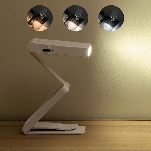 ZKLiLi Book Light Clip on Reading Light for Bed, USB Rechargeable Book lamp, Book Gifts for Women Men, Portable 3 Color Dimmable LED Small Book Accessories for Reading Lovers (Book Light) - Image 1