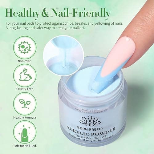 Born Pretty Acrylic Powder Set 36 Colors Spring Summer Acrylic Nail Powder Nude Pink Red Green Blue Purple Yellow Professional Polymer 3D Nail Art Kit for French Extension Carving Christmas Gift Set thumbnail 4